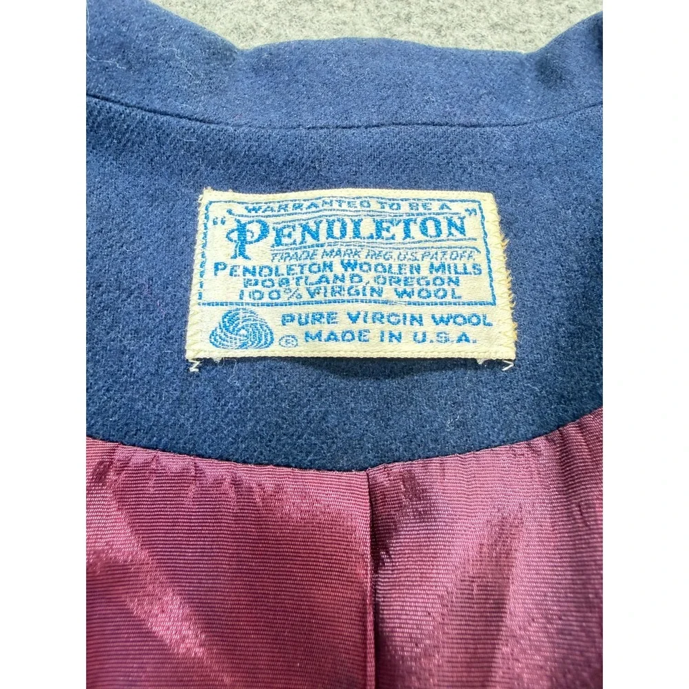 Pendleton Womens Vintage‎ Blazer Tailored Navy Virgin Wool 42 Chest Lined USA XL
